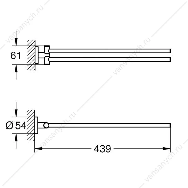 Держатель для полотенца GROHE Essentials Cube, 40624001