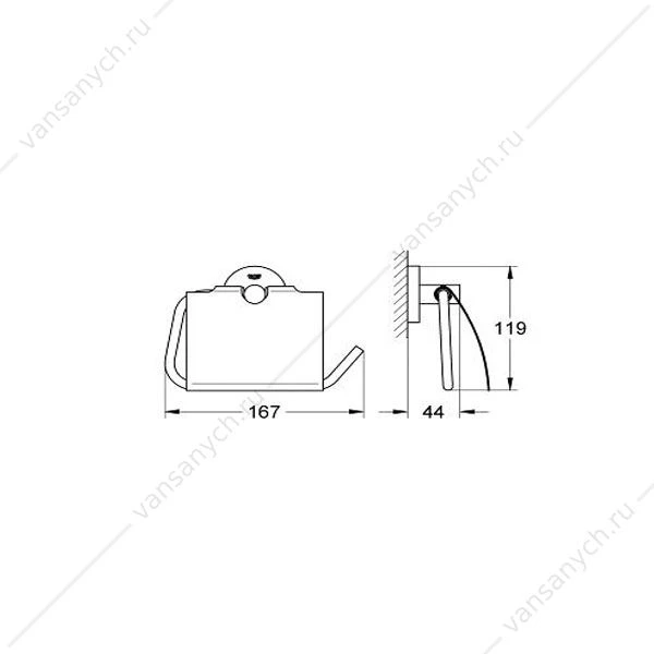 Держатель для туалетной бумаги с крышкой GROHE Essentials, 40367001