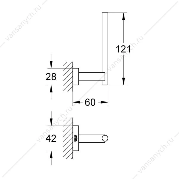 Держатель запасного рулона бумаги GROHE Essentials Cube, 40623001