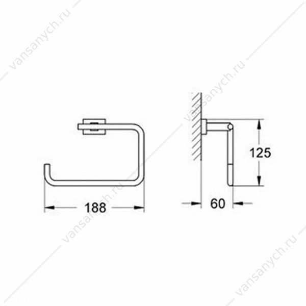 Кольцо для полотенца GROHE Essentials Cube, 40510001