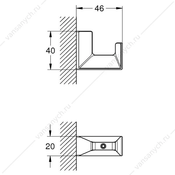 Крючок для банного халата GROHE Selection Cube, 40782000