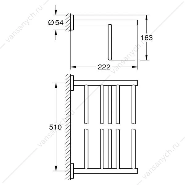 Полка для полотенец GROHE Bau Cosmopolitan, 510 мм, 40462001