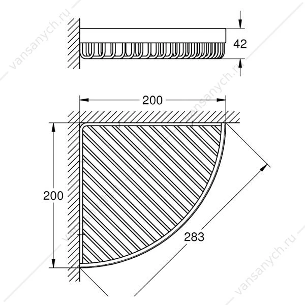 Полочка-решетка угловая GROHE Selection Cube, 40809000