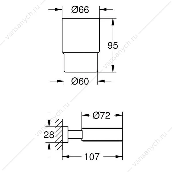 Стакан с держателем GROHE Essentials Cube, 40755001