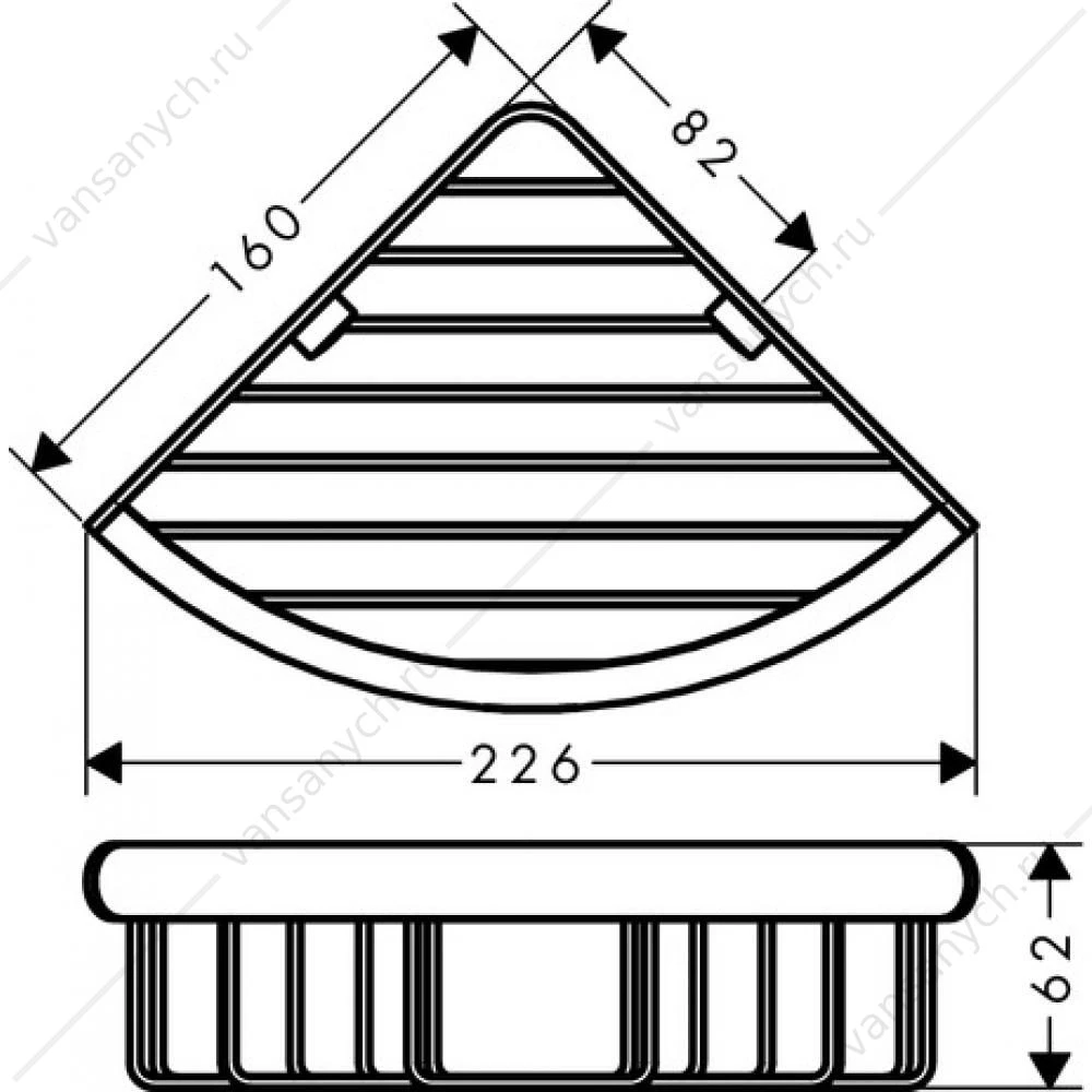 Полочка, мыльница угловая Hansgrohe Logis Universal, 41710000