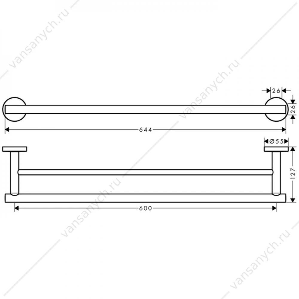 Полотенцедержатель двойной Hansgrohe Logis Universal, 41712000