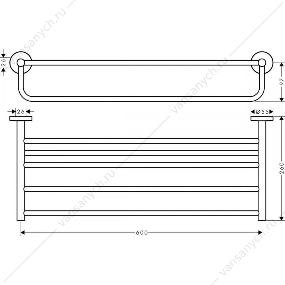 Полка для полотенец Hansgrohe Logis Universal, 41720000