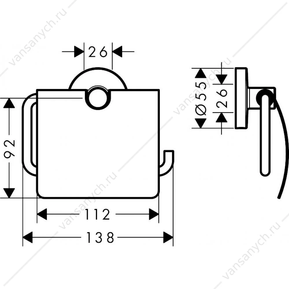 Бумагодержатель Hansgrohe Logis Universal, 41723000