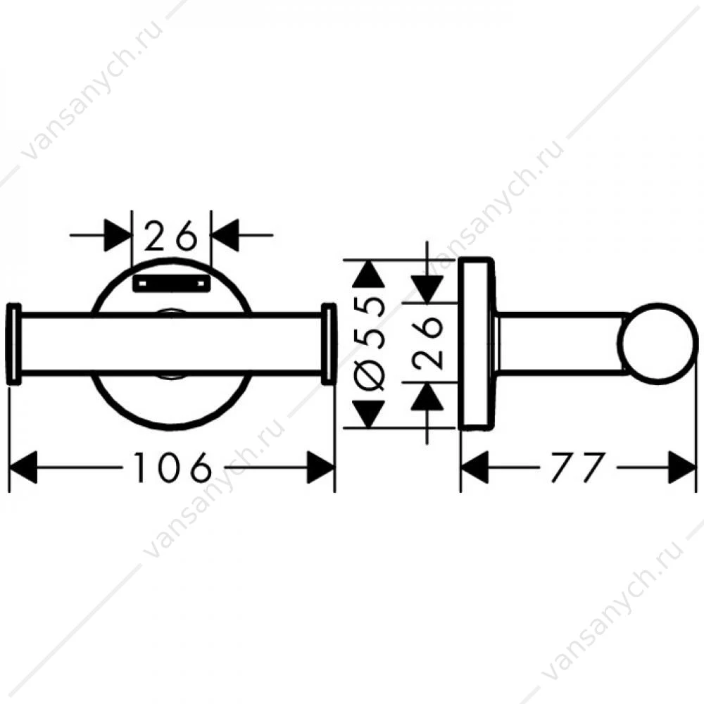 Крючок двойной Hansgrohe Logis Universal, 41725000