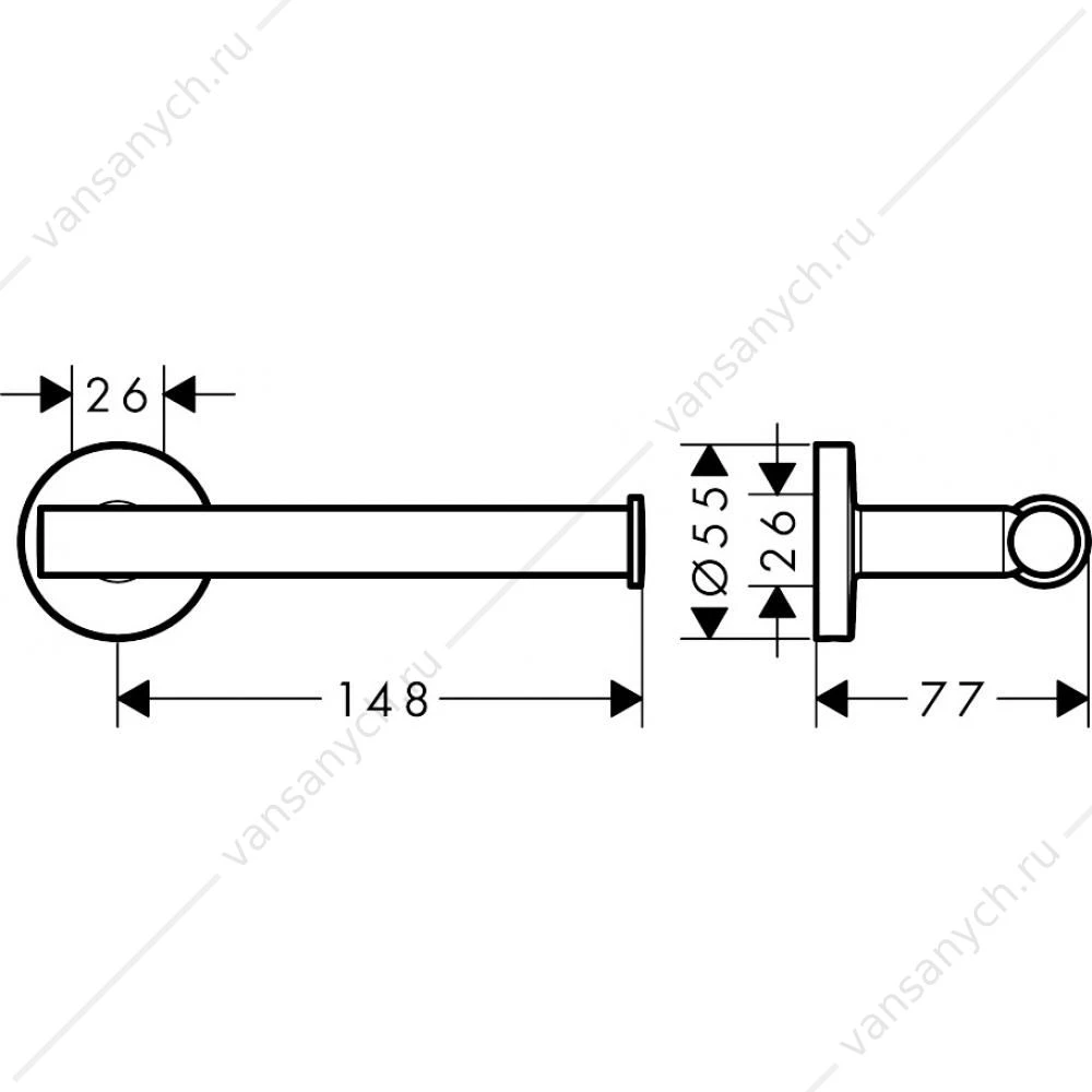 Бумагодержатель Hansgrohe Logis Universal, 41726000