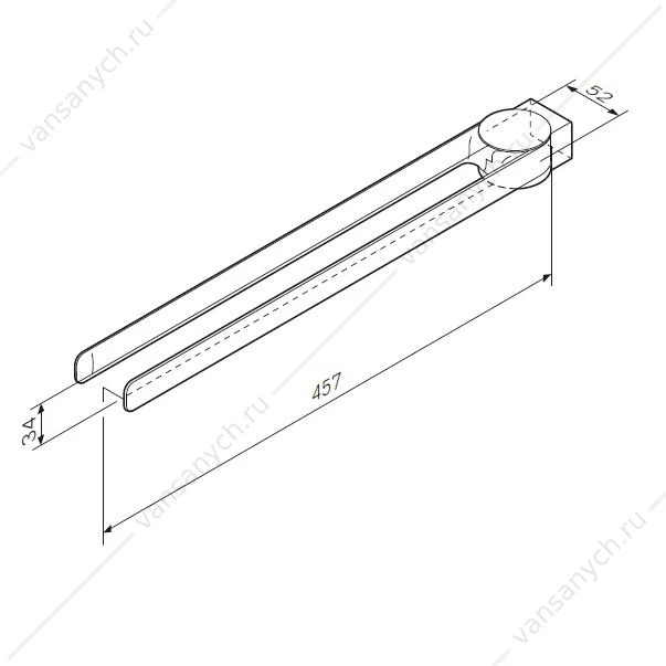 Двойная вешалка-вертушка для полотенец, 40 см, хром, A50A32600 AM.PM Inspire 2.0