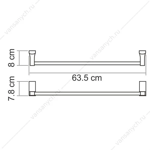 Держатель полотенец одинарный, Lopau K-6000, хром, K-6030
