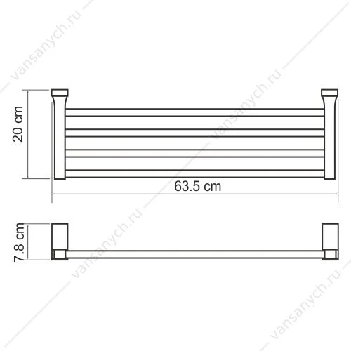 Полка для полотенец, Lopau K-6000, хром, K-6011