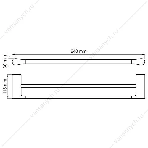Держатель полотенец двойной, Wiese K-8900, оружейная сталь, K-8940