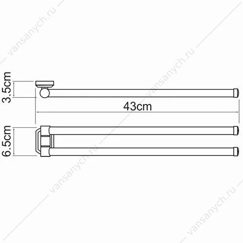 Держатель полотенец двойной, Oder K-3000, хром, K-3031