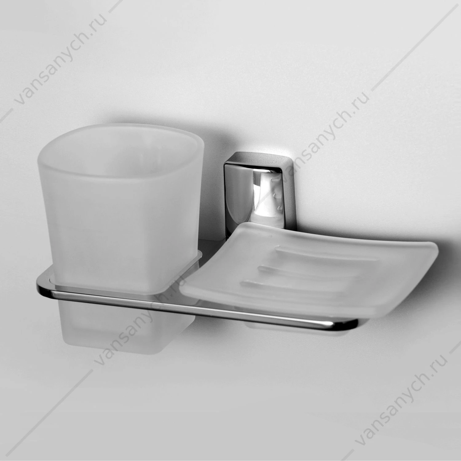 Держатель стакана и мыльницы, Leine K-5000, хром, K-5026