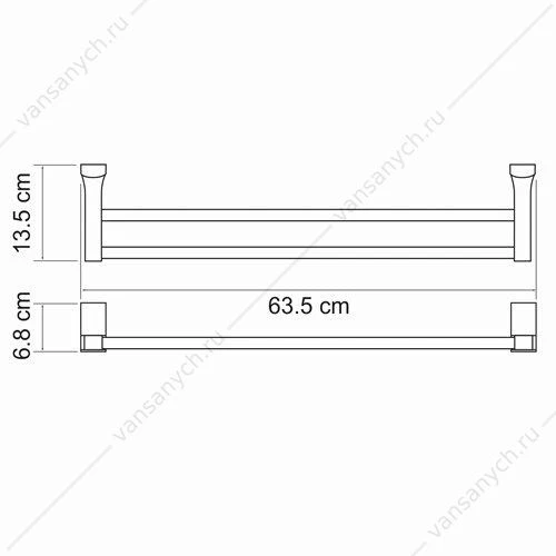 Держатель полотенец двойной, Leine K-5000, хром, K-5040