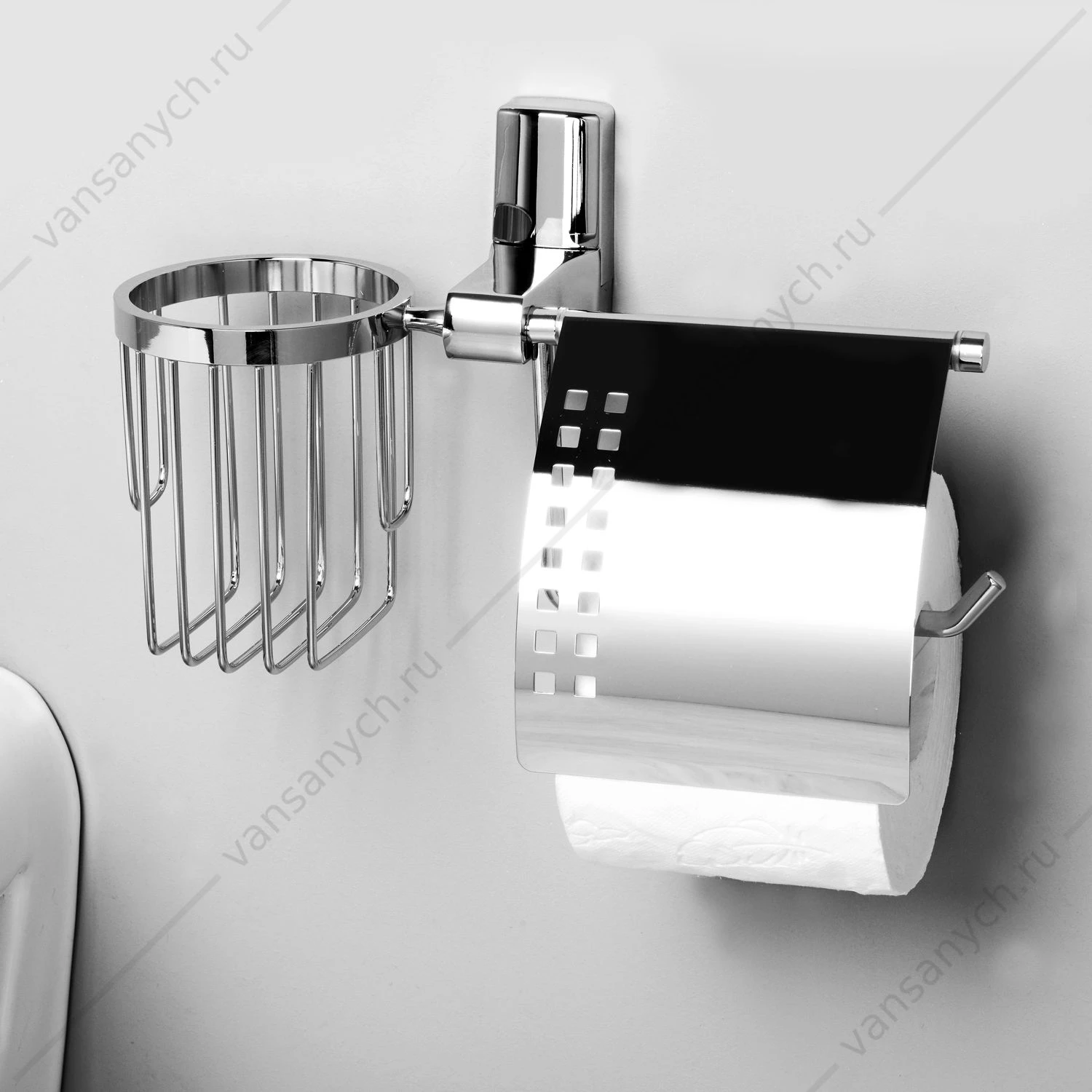 Держатель туалетной бумаги и освежителя, Leine K-5000, хром, K-5059
