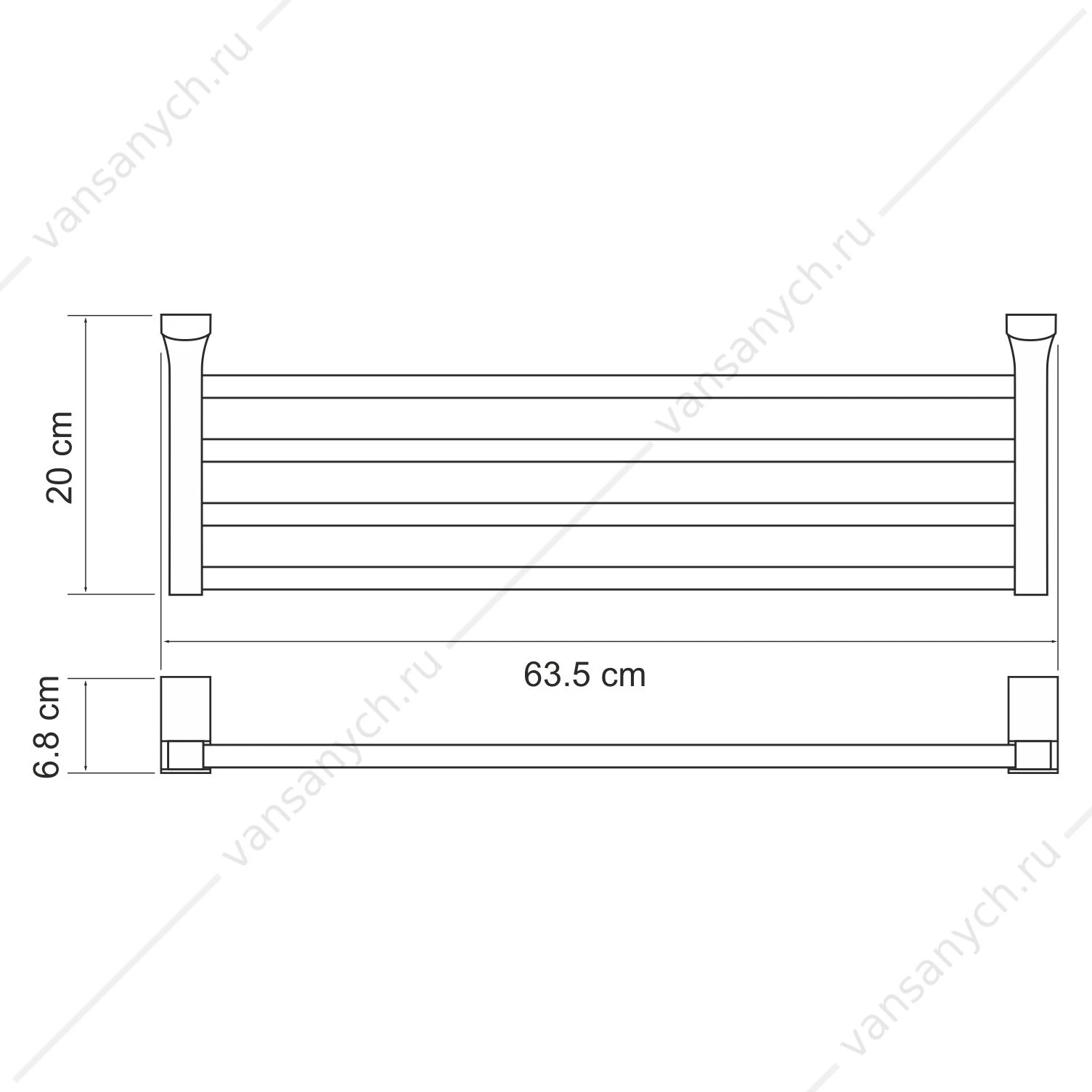 Полка для полотенец, Leine K-5000 WHITE, белый/хром, K-5011WHITE