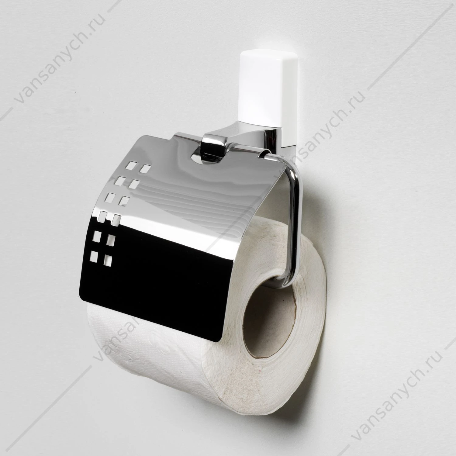 Держатель туалетной бумаги, Leine K-5000 WHITE, белый/хром, K-5025WHITE