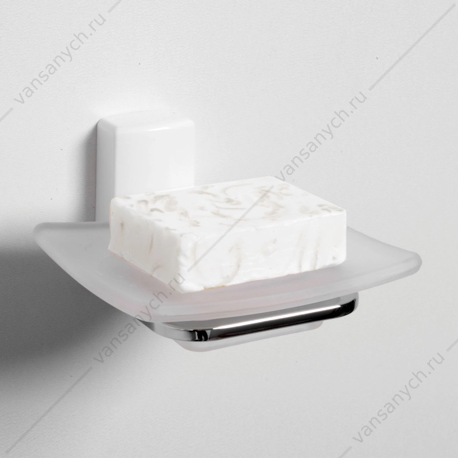 Мыльница, Leine K-5000 WHITE, белый/хром, K-5029WHITE