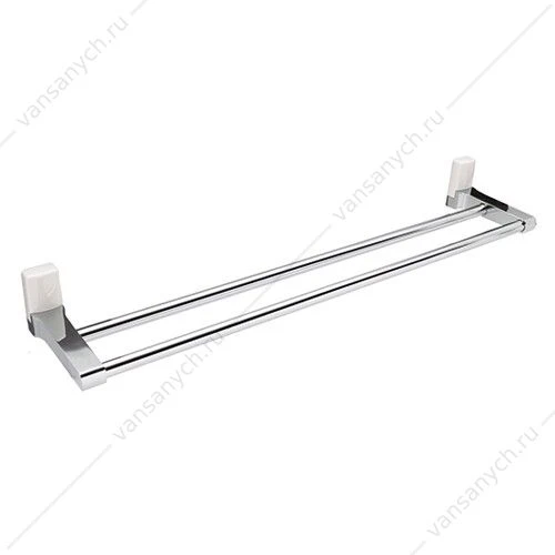 Держатель полотенец двойной, Leine K-5000 WHITE, белый/хром, K-5040WHITE
