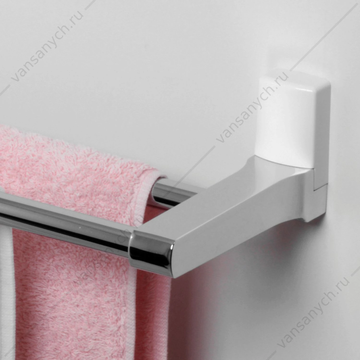 Держатель полотенец двойной, Leine K-5000 WHITE, белый/хром, K-5040WHITE