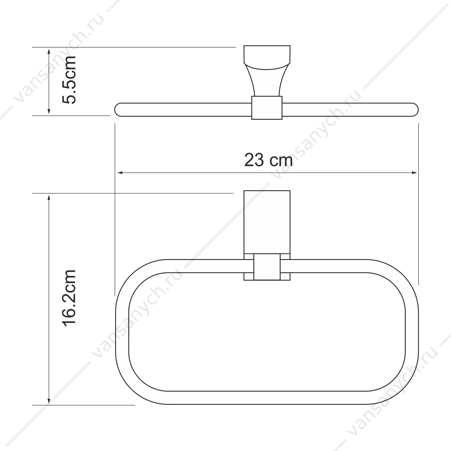 Держатель полотенец, Leine K-5000 WHITE, белый/хром, K-5060WHITE