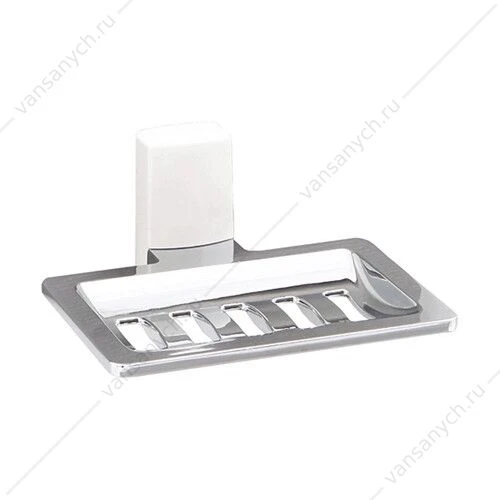 Мыльница решетка, Leine K-5000 WHITE, белый/хром, K-5069WHITE