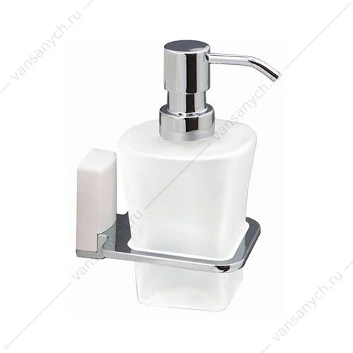 Дозатор для жидкого мыла, Leine K-5000 WHITE, белый/хром, K-5099WHITE