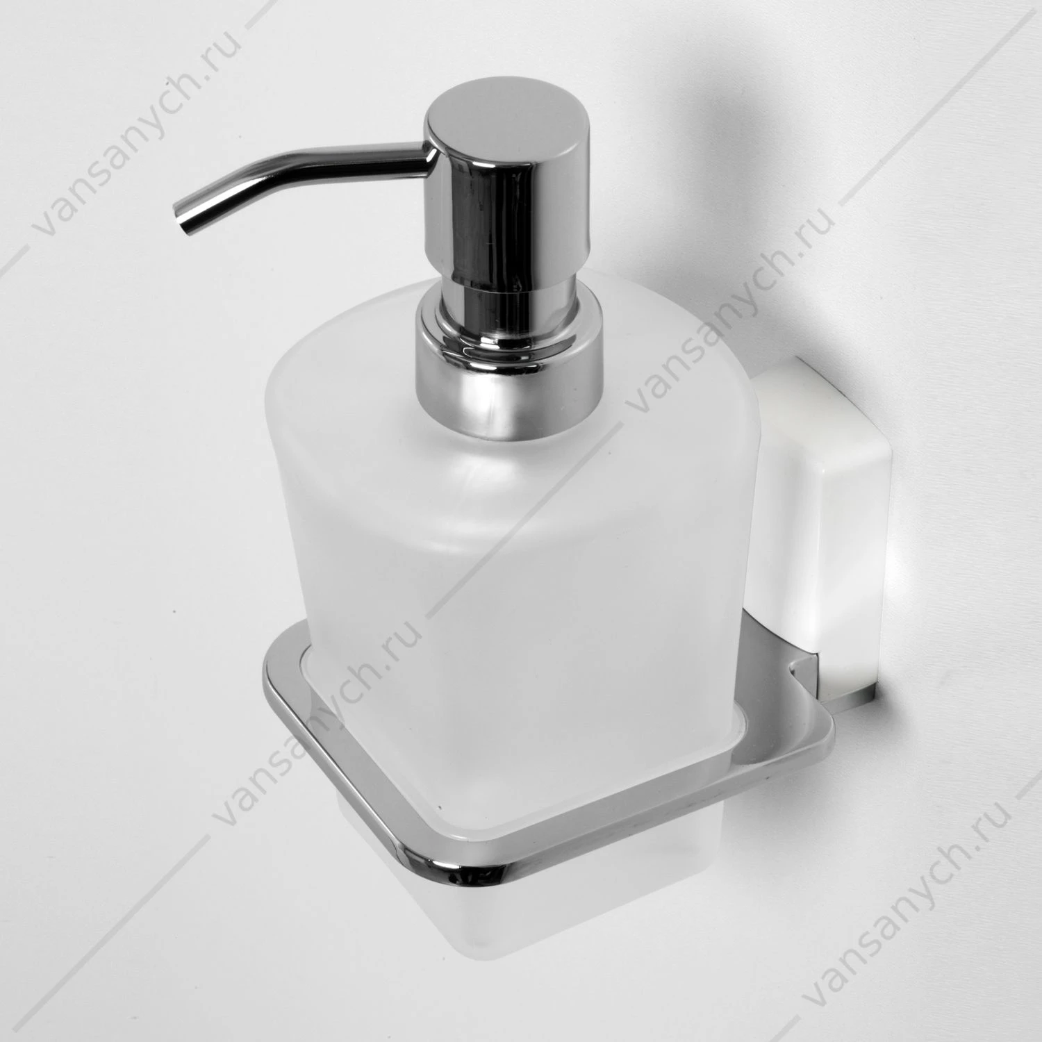 Дозатор для жидкого мыла, Leine K-5000 WHITE, белый/хром, K-5099WHITE