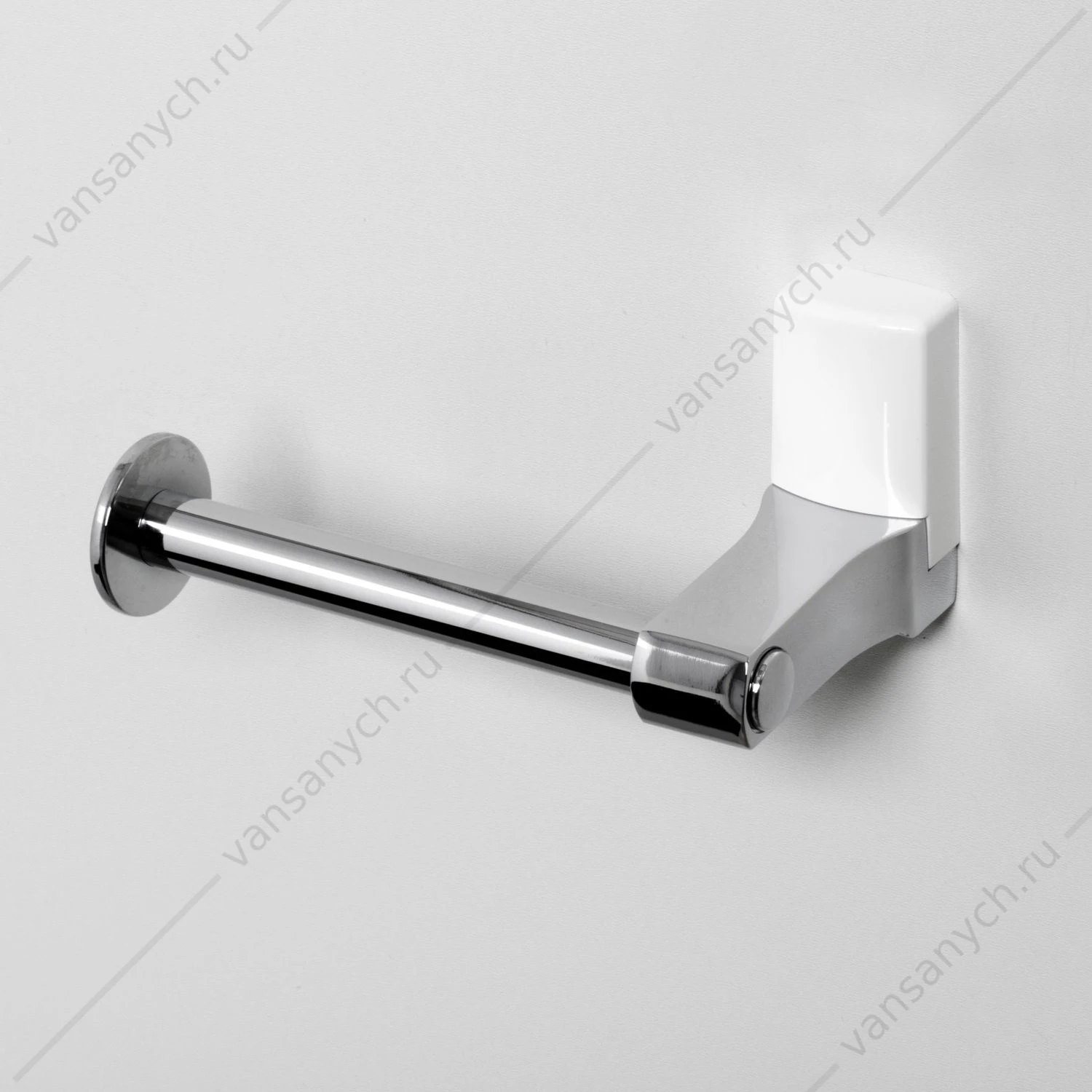 Держатель туалетной бумаги, Leine K-5000 WHITE, белый/хром, K-5096WHITE