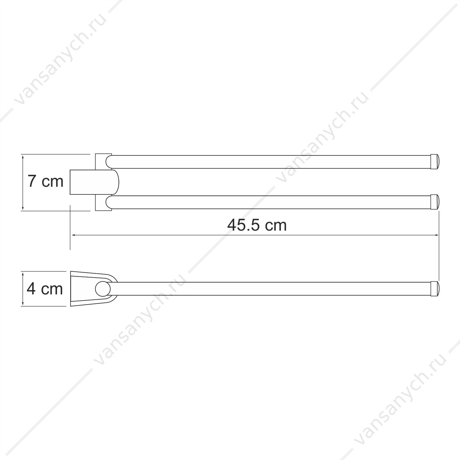 Держатель полотенец двойной, Berkel K-6800, Хром, K-6831