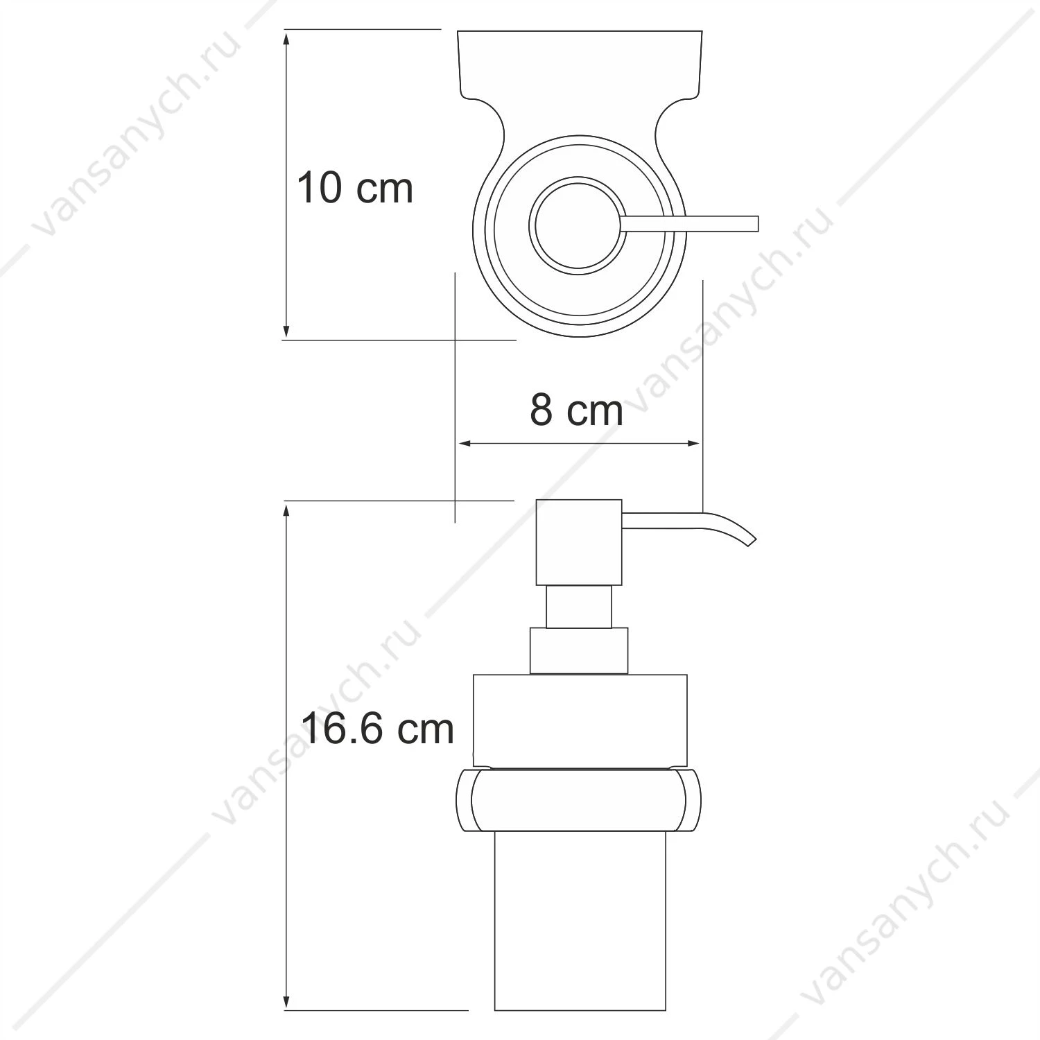 Дозатор для жидкого мыла, Berkel K-6800, Хром, K-6899
