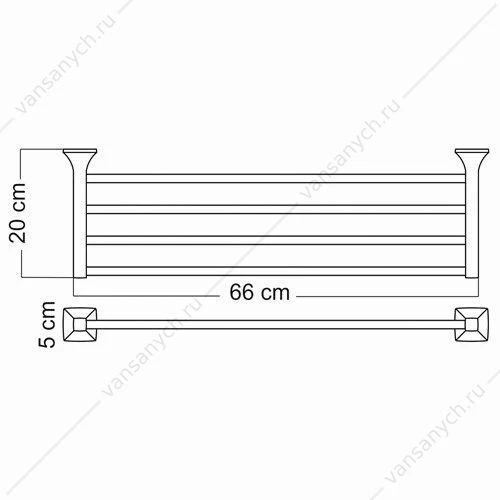 Полка для полотенец, Wern K-2500, Хром, K-2511
