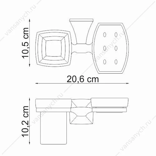 Держатель стакана и мыльницы, Wern K-2500, Хром, K-2526