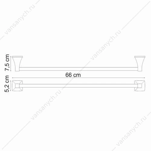 Держатель полотенец одинарный, Wern K-2500, Хром, K-2530