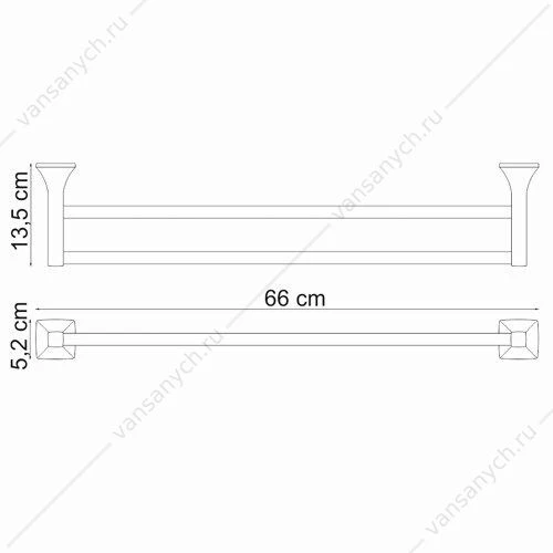 Держатель полотенец двойной, Wern K-2500, Хром, K-2540