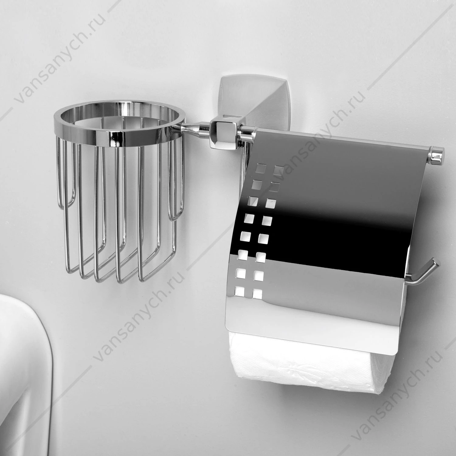 Держатель туалетной бумаги и освежителя, Wern K-2500, Хром, K-2559