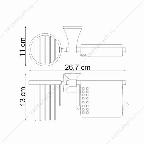 Держатель туалетной бумаги и освежителя, Wern K-2500, Хром, K-2559