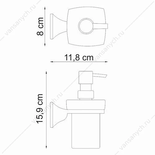 Дозатор для жидкого мыла, Wern K-2500, Хром, K-2599