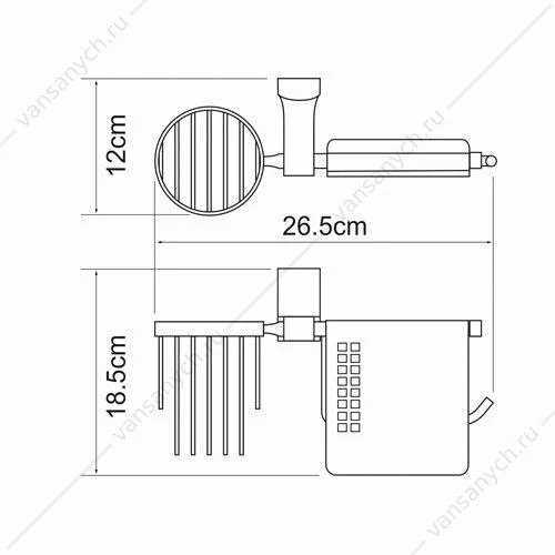 Держатель туалетной бумаги и освежителя, Exter K-5200, бронза, K-5259