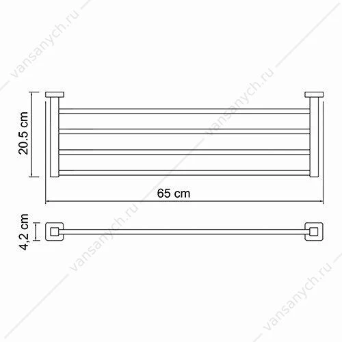 Полка для полотенец, Lippe K-6500, Хром, K-6511