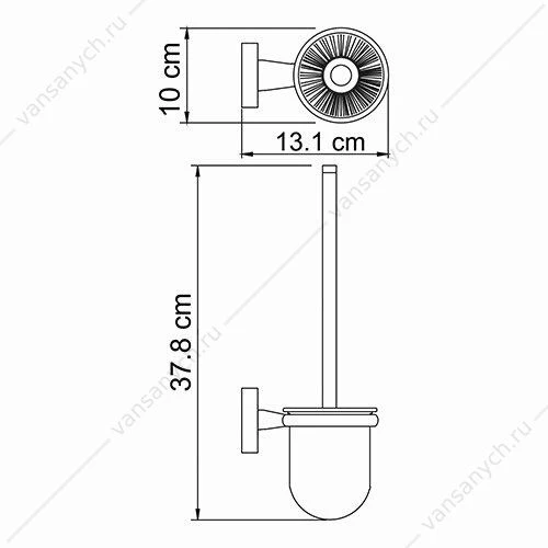 Щетка для унитаза подвесная, Lippe K-6500, Хром, K-6527