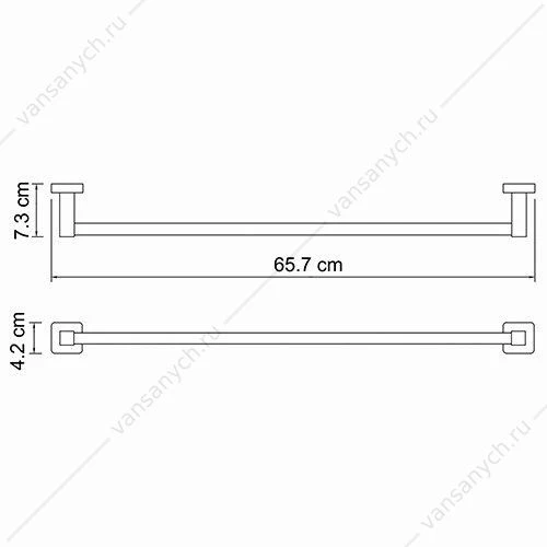 Держатель полотенец одинарный, Lippe K-6500, Хром, K-6530