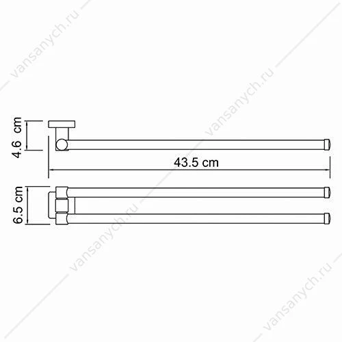 Держатель полотенец двойной, Lippe K-6500, Хром, K-6531