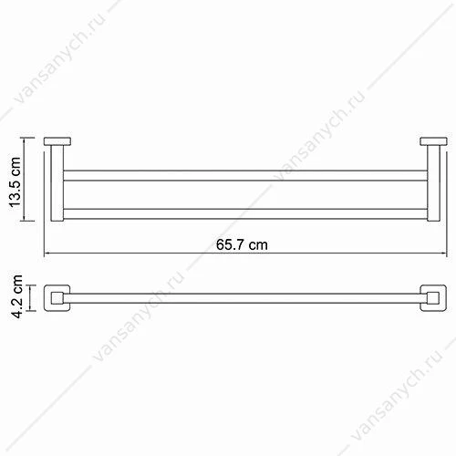 Держатель полотенец двойной, Lippe K-6500, Хром, K-6540