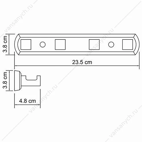 Кронштейн настенный, Lippe K-6500, Хром, K-6574