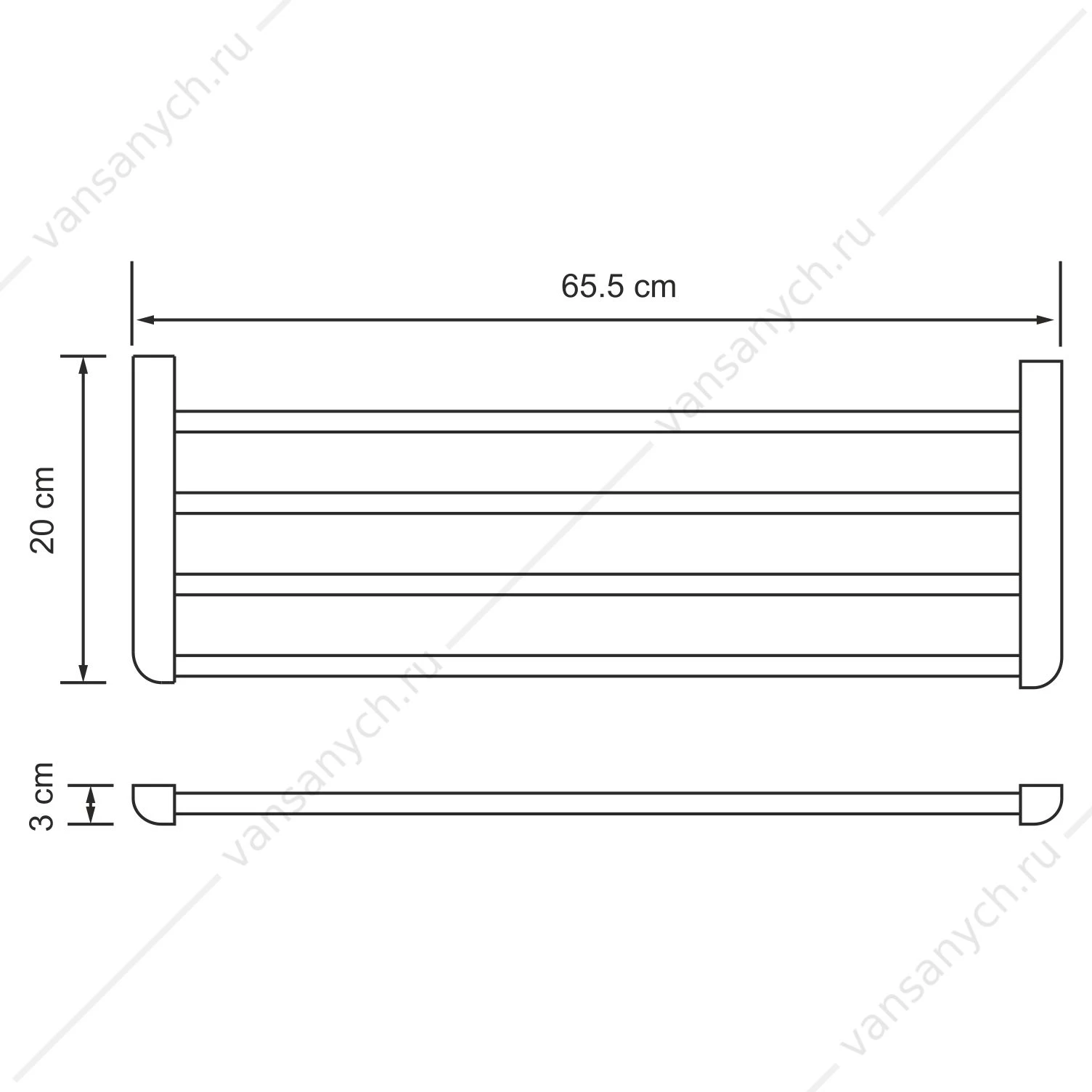 Полка для полотенец, Kammel K-8300, Хром, K-8311