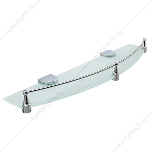 Полка стеклянная с бортиком, Kammel K-8300, Хром, K-8344